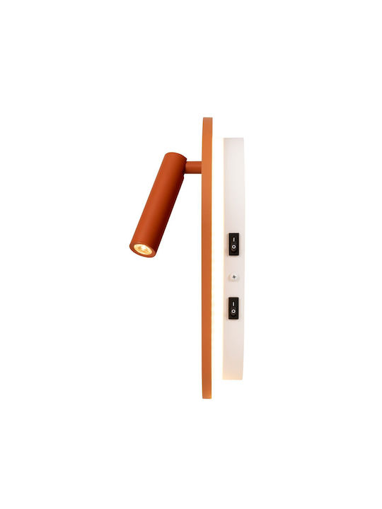 Lucide Lightning Carmino Wall Lamp with Integrated LED and Warm White Light Orange 18.4cm