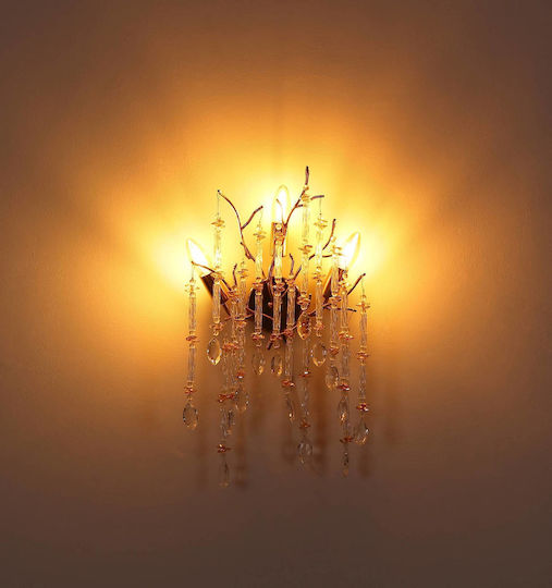 Globo Lighting Wall Lamp with E14 Lamp Bulb Base Gold 35x50cm