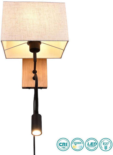 Trio Lighting Modern Lamp Wall with Socket E27 and Switch Black 30x25cm