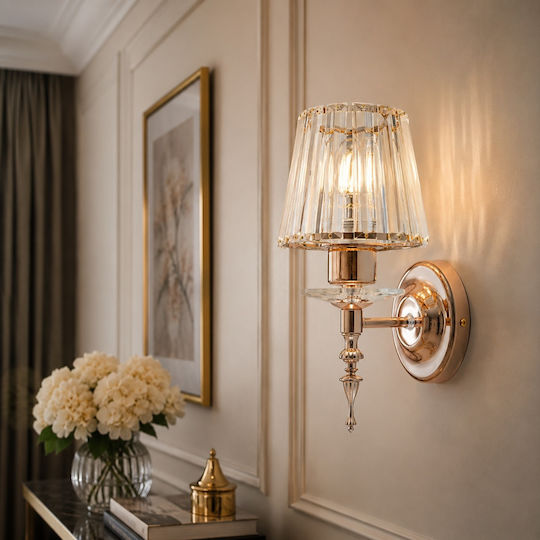 Artekko Wall Lamp with E14 Rose Gold 20x20x27cm