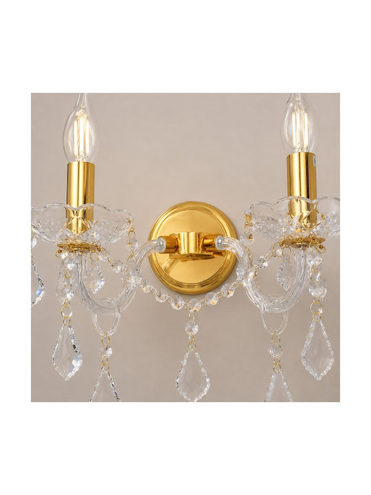 Artekko Modern Wall Lamp with E14 Socket Gold 20x20cm
