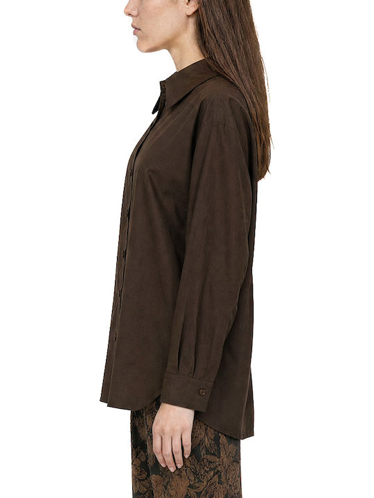 Long Sleeve Women's Shirt Brown