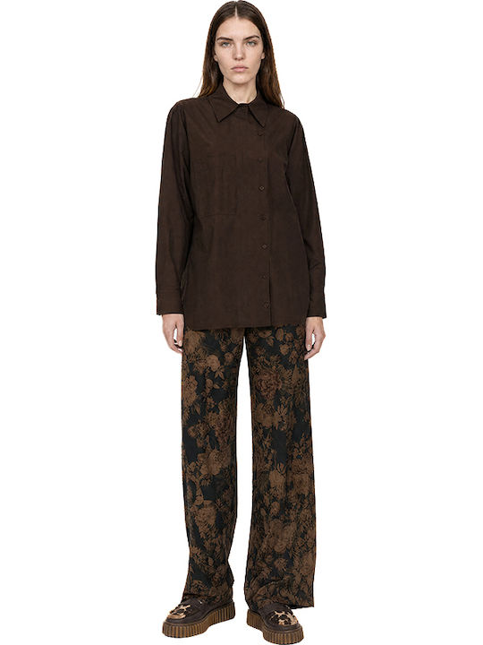 Long Sleeve Women's Shirt Brown