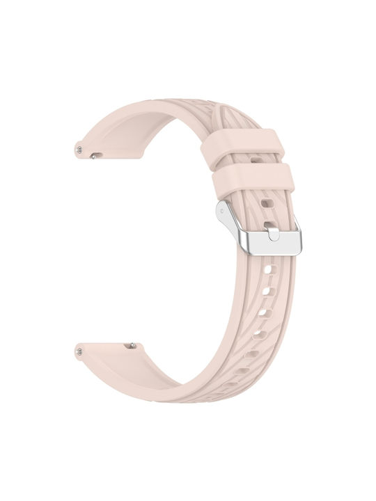 Amazfit Gts 4 Каишка с райе Текстура 20 мм Силиконова за часовник Розова Amazfit Gts 4 Каишка с райе Текстура 20 мм Силиконова за часовник Розова