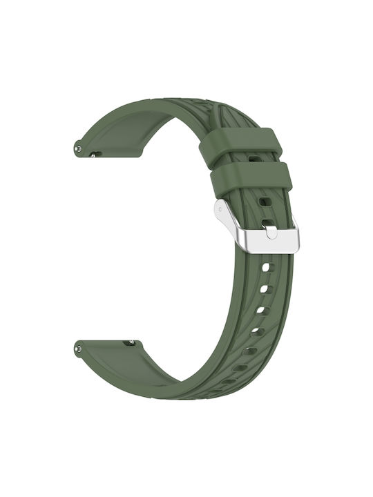 Amazfit Gts 4 Каишка с райе и текстура 20mm силиконова за смарт часовник тъмнозелена Amazfit Gts 4 Каишка с райе и текстура 20mm силиконова за смарт часовник тъмнозелена