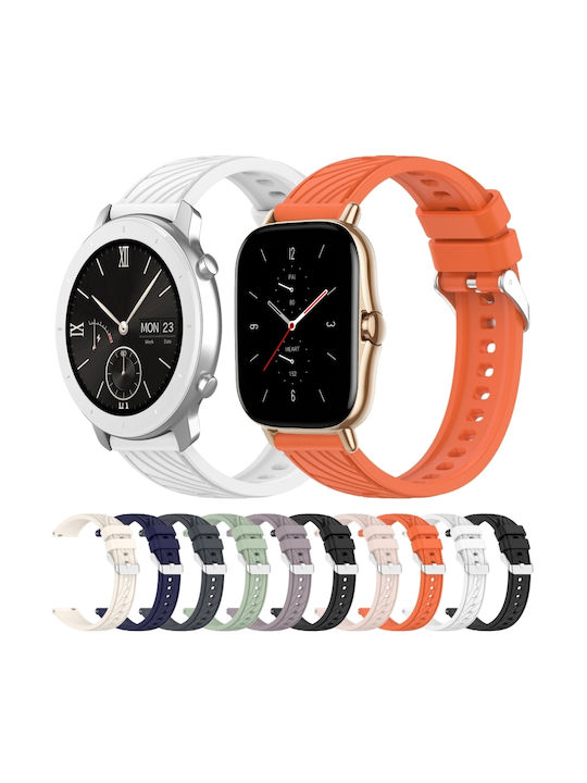 Amazfit GTS 3 Streifenstruktur 20mm Silikon Tragbare Bänder Weiß