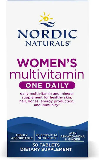 Nordic Naturals Multivitamine pentru Energie, Susținerea Sistemului Imunitar și a Sistemului Nervos 800 UI 108 mg Ginger 60 Comprimate