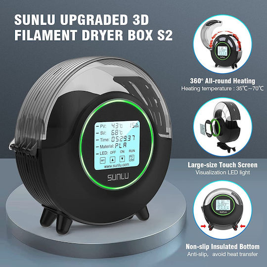 Sunlu S2 Filament Dryer Box with 1 Reel Capacity and LCD Screen