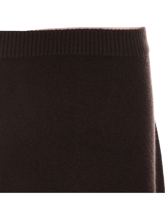 High Waist Midi Brown Skirt
