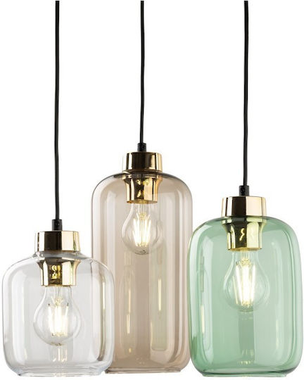 TK Lighting Marco Green Pendant Light Multicolour with Socket E27 36cm