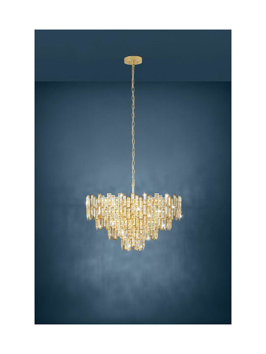 Eglo Calmeilles Kronleuchter 10xE14 Ø78cm mit Kristallen Kupfer 39614