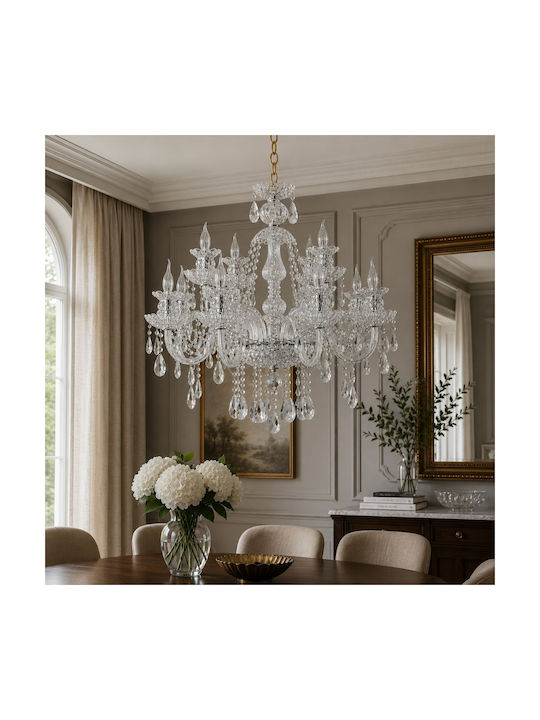 Artekko Kronleuchter mit Kristallen Transparent 023-3015