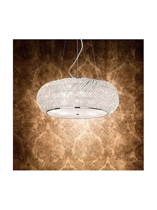 Ideal Lux Πολυέλαιος 10xE14 Ø55cm με Κρύσταλλα Χρυσός 082257