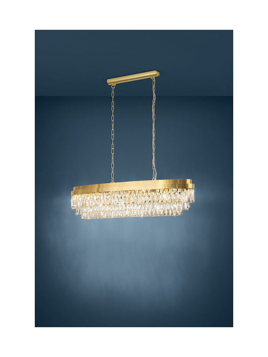 Eglo Valparaiso Πολυέλαιος 13xE14 Ø115cm με Κρύσταλλα Χρυσός 39463