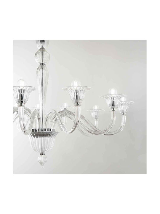 Ideal Lux Πολυέλαιος 8xE14 με Κεράκια Διάφανος 199382