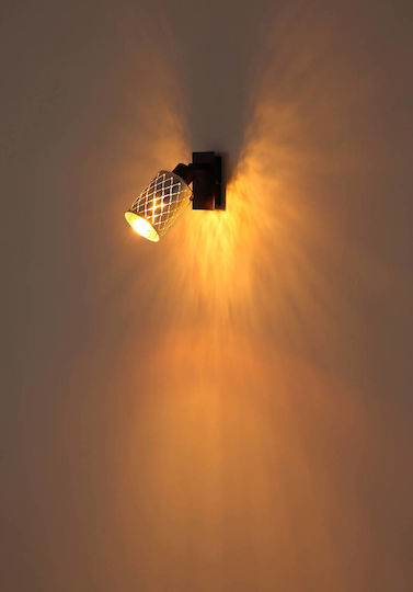 Globo Lighting Single Spot with E27 Lamp Adapter in Black Colour