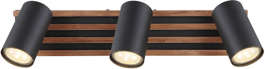 Globo Lighting Kayden Τριπλό Σποτ με Ντουί GU10 σε Μαύρο Χρώμα