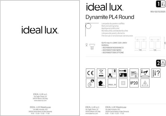 Ideal Lux Spot with GU10 Socket