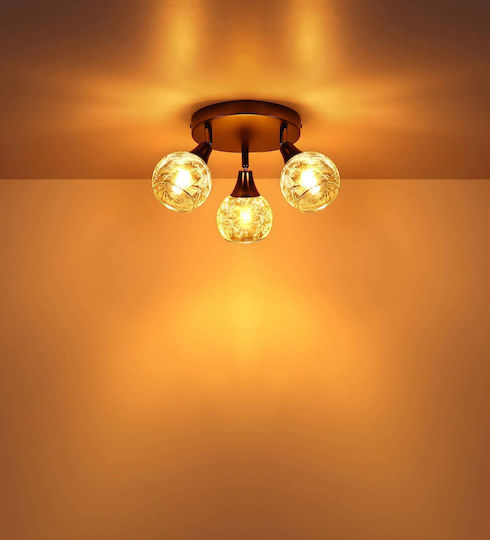 Globo Lighting Spot Triplu Cu Bază De Bec E14 În Culoare Gri