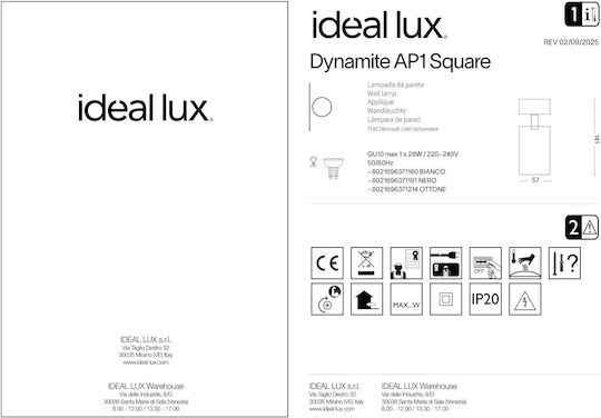 Ideal Lux Σποτ σε Μαύρο Χρώμα