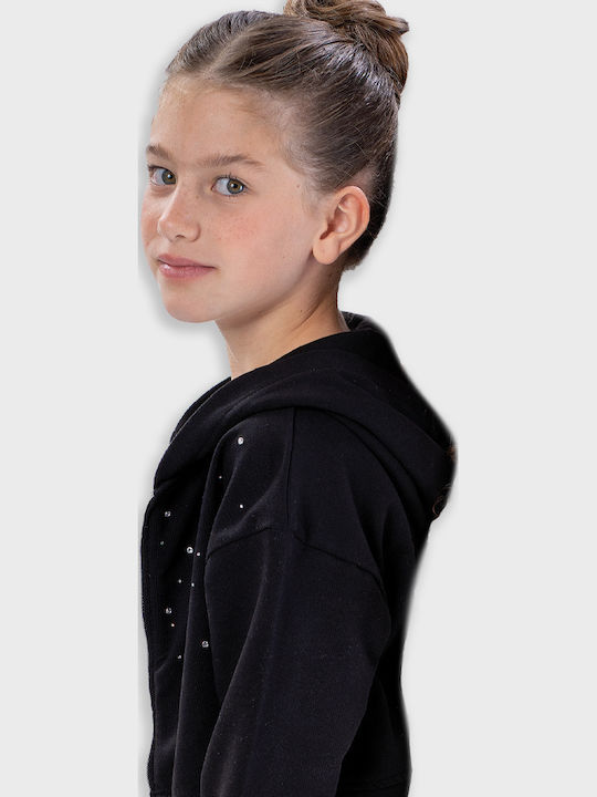 Kinder-Sweatshirt Strickjacke mit Kapuze Flieder