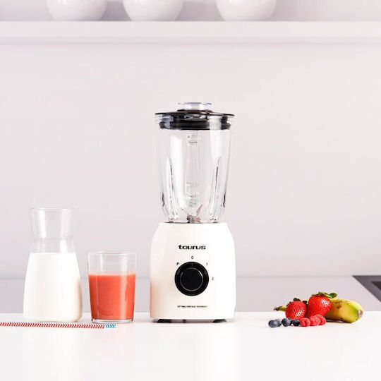 Taurus Optima Vintage Μπλέντερ με Γυάλινη Κανάτα 1.8 lt 1500W Cream