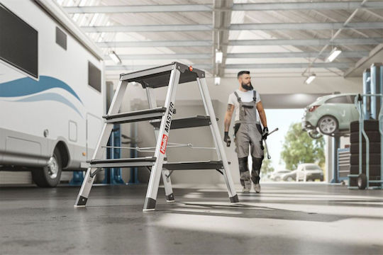 Hailo Aluminium-Leiter mit 2x3 Stufen