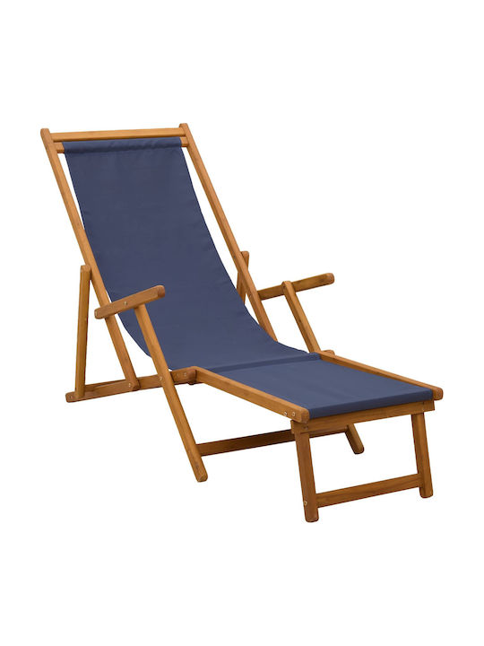 Doppelter Hölzernes Garten- und Pool-Liegestuhl Blau 195x61x95cm
