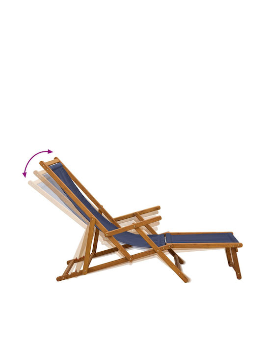 Doppelter Hölzernes Garten- und Pool-Liegestuhl Blau 195x61x95cm