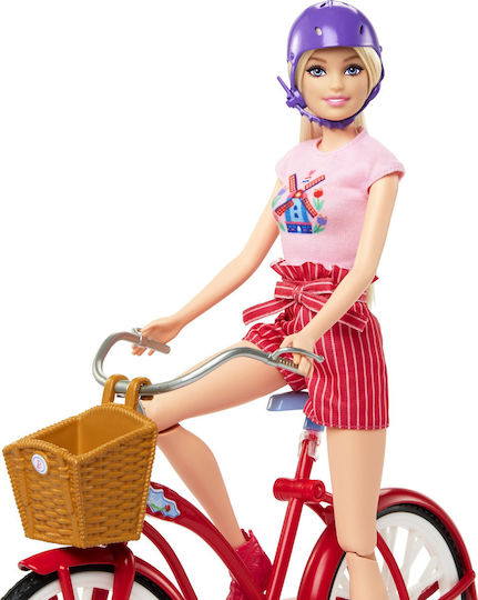 Mattel Barbie with Bicycle and Puppy Pink Passport Doll