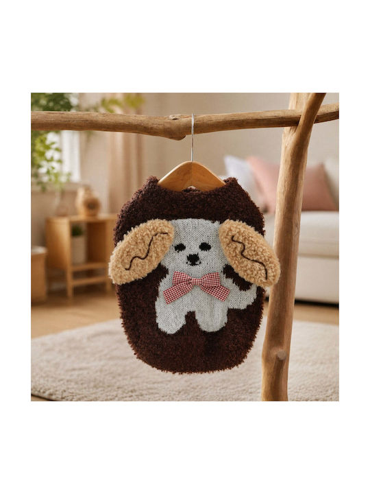 Knitted Sweater Small Dogs 3d Puppy Design Brown