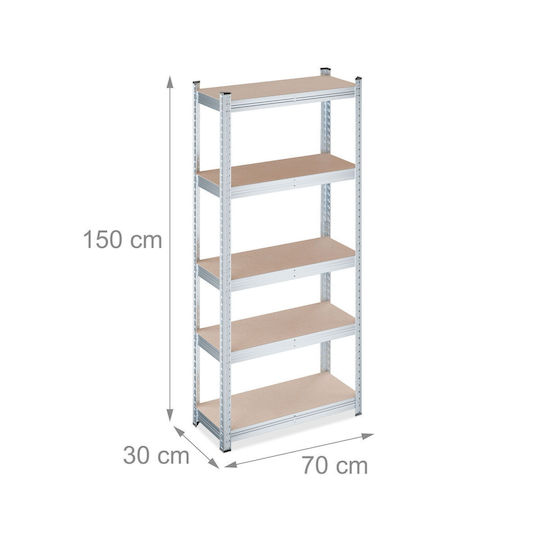 Relaxdays Ραφιέρα Dexion 70x30x150εκ. με 5 Ράφια