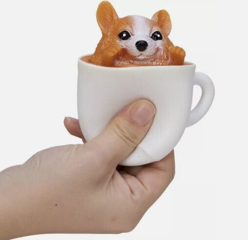 Schylling Pup In A Cup Squishy Brown