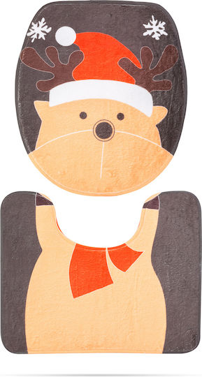 Σετ Πατάκια Μπάνιου Λεκάνης Reindeer Design 50x40εκ.