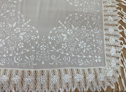 Linea Home Карирана Покривка За Маса Копринена С Бродерия Комплект 5 Бройки Pure Pure 150x150см