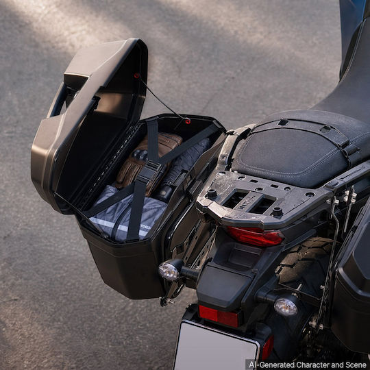 Vevor Geantă Laterală pentru Motocicletă 46l 23l*2 Geantă de Șa pentru Motocicletă de Uz General Abs Impermeabile Detașabile Cutii Laterale pentru Motocicletă Stânga și Dreapta Cu Lacăt de Siguranță Depozitare Bagaje Set 2