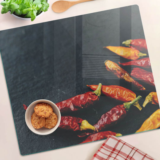 Tulup Επιφάνεια Κοπής Γυάλινη Μαύρη 60x52cm