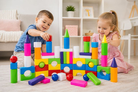Hashtag Toys Cuburi de construit educative City Life pentru 3+ Ani 60 buc HTB1214