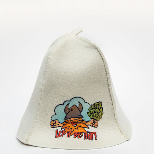 Вълнена Шапка за Сауна World Hats "let It Be Hot" Бяла Щампа S – L