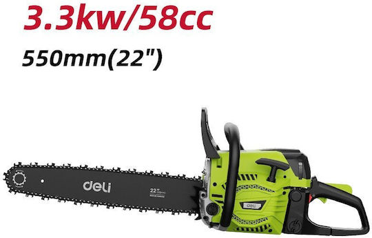 Deli Бензинов верижен трион 58cc с шина 55.88cm