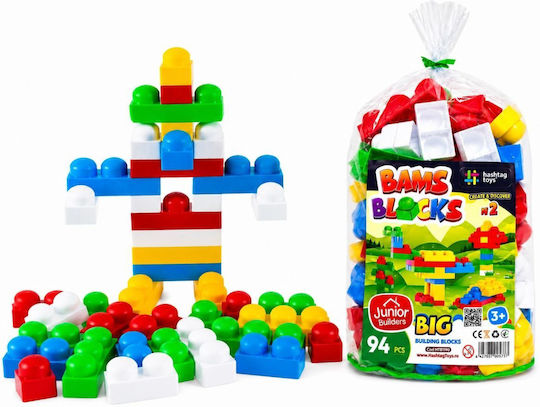 Hashtag Toys Cuburi de Construit Educative Bams Block 2 Builder Set pentru 3+ Ani 94 Buc HTB1191