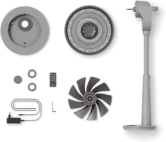Duux Ventilator Sockel 19W Lüfterdurchmesser 34cm mit Fernbedienung Graues
