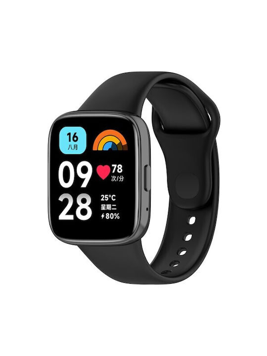 Каишка Силикон с Pin Черен (Redmi Watch 3 Active - Часовник Redmi Watch 3 Active)