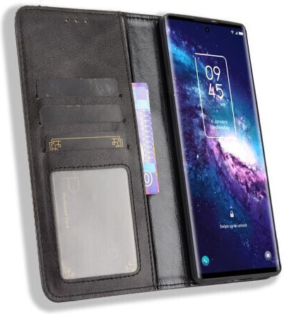 Suport de prindere Wallet Piele artificială Negru (TCL 20 Pro 5G)