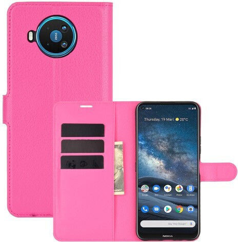 Support Base Book Synthetic Leather Fuchsia (Nokia 8.3)