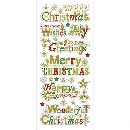 Folia Weihnachtsaufkleber Set Anaglyfa Metallotypia 4 Blätter 10x23cm