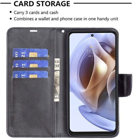 Support View Wallet Leather Black (Moto G31)