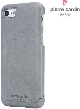Pierre Cardin Umschlag Rückseite Leder Gray (iPhone SE 2022/2020/8/7)
