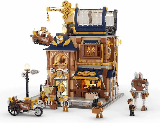 Lumibricks Cuburi de construit Educative Steampunk Mechanical Workshop pentru 8+ Ani 499 buc