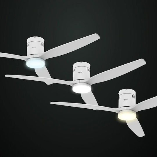 Taurus Ventilator de tavan 132cm cu lumină alb